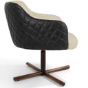 Ver imagem 4 de Kit 2 Poltronas Giratória Base X Jade D02 Linho Bege C-129 Tressê Corano Preto - Lyam Decor