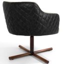 Ver imagem 5 de Kit 2 Poltronas Giratória Base X Jade D02 Linho Bege C-129 Tressê Corano Preto - Lyam Decor