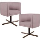 Ver imagem 1 de Kit 2 Poltronas Decorativas Giratória Base X Betina D02 Veludo Rosê B-305 - Lyam Decor