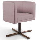 Ver imagem 2 de Kit 2 Poltronas Decorativas Giratória Base X Betina D02 Veludo Rosê B-305 - Lyam Decor