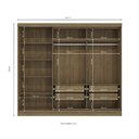 Ver imagem 3 de Guarda Roupa Casal 245cm 5 Portas 4 Gavetas N564 Kappesberg - Nogueira/verde Oliva