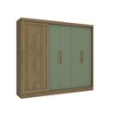 Ver imagem 1 de Guarda Roupa Casal 245cm 5 Portas 4 Gavetas N564 Kappesberg - Nogueira/verde Oliva