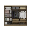 Ver imagem 2 de Guarda Roupa Casal 245cm 5 Portas 4 Gavetas N564 Kappesberg - Nogueira/verde Oliva