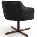 Ver imagem 5 de Kit 2 Poltronas Giratória Base X Jade D02 Linho Cinza C-416 Tressê Corano Preto - Lyam Decor