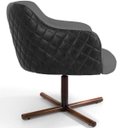 Ver imagem 4 de Kit 2 Poltronas Giratória Base X Jade D02 Linho Cinza C-416 Tressê Corano Preto - Lyam Decor