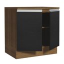Ver imagem 5 de Balcão Armário de Cozinha 80 cm 2 Portas Rustic/Preto Glamy Madesa