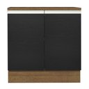 Ver imagem 7 de Balcão Armário de Cozinha 80 cm 2 Portas Rustic/Preto Glamy Madesa