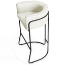 Ver imagem 4 de Kit 04 Banquetas Decorativas Fixa Base de Aço Preto Betina D02 Veludo Bege B-309 - Lyam Decor
