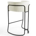 Ver imagem 2 de Kit 04 Banquetas Decorativas Fixa Base de Aço Preto Betina D02 Veludo Bege B-309 - Lyam Decor