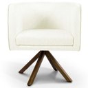 Ver imagem 3 de Kit 2 Poltronas Decorativa Base Giratória de Madeira Betina D02 Linho Bege C-107 - Lyam Decor