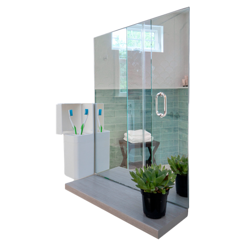 Espelheira Retangular 30x40cm Com Prateleira Snow MDF