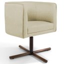 Ver imagem 2 de Kit 2 Poltronas Decorativas Giratória Base X Betina D02 Linho Bege C-129 - Lyam Decor