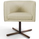 Ver imagem 3 de Kit 2 Poltronas Decorativas Giratória Base X Betina D02 Linho Bege C-129 - Lyam Decor