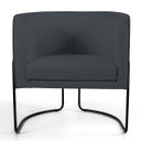 Ver imagem 3 de Poltrona Decorativa Fixa Base de Aço Preto Betina D02 Veludo Cinza B-317 - Lyam Decor