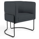 Ver imagem 1 de Poltrona Decorativa Fixa Base de Aço Preto Betina D02 Veludo Cinza B-317 - Lyam Decor