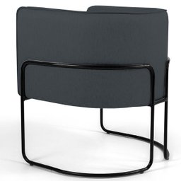 Poltrona Decorativa Fixa Base de Aço Preto Betina D02 Veludo Cinza B-317 - Lyam Decor - 2
