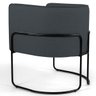Poltrona Decorativa Fixa Base de Aço Preto Betina D02 Veludo Cinza B-317 - Lyam Decor - 2