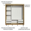 Ver imagem 5 de Guarda-Roupa Casal Madesa Lyon Plus 3 Portas de Correr 4 Gavetas com Pés Rustic/Branco Cor:Rustic/Br