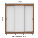 Ver imagem 3 de Guarda-Roupa Casal Madesa Lyon Plus 3 Portas de Correr 4 Gavetas com Pés Rustic/Branco Cor:Rustic/Br