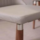 Ver imagem 3 de Kit de 6 Cadeiras de Madeira Maciça Estofada Lara - Natural C/ Pu Fendi - Champanhe