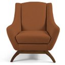 Ver imagem 3 de Kit 2 Poltronas Decorativa Fixa Base de Madeira Juliet D02 Veludo Telha C-262 - Lyam Decor