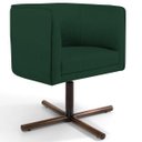 Ver imagem 2 de Kit 2 Poltronas Decorativas Giratória Base X Betina D02 Linho Verde Musgo C-117 - Lyam Decor