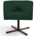 Ver imagem 3 de Kit 2 Poltronas Decorativas Giratória Base X Betina D02 Linho Verde Musgo C-117 - Lyam Decor