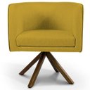 Ver imagem 3 de Kit 2 Poltronas Decorativa Base Giratória de Madeira Betina D02 Veludo Mostarda C-279 - Lyam