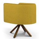 Ver imagem 4 de Kit 2 Poltronas Decorativa Base Giratória de Madeira Betina D02 Veludo Mostarda C-279 - Lyam
