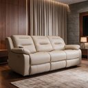 Ver imagem 3 de Poltrona Reclinável Elétrica 3 Lugares Cinema com Massagem Montelli L07 Couríssimo Bege - Lyam Decor