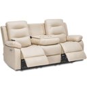 Ver imagem 7 de Poltrona Reclinável Elétrica 3 Lugares Cinema com Massagem Montelli L07 Couríssimo Bege - Lyam Decor