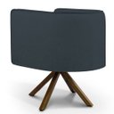 Ver imagem 4 de Kit 2 Poltronas Decorativa Base Giratória de Madeira Betina D02 Linho Chumbo C-465 - Lyam Decor