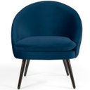 Ver imagem 3 de Kit 2 Poltronas Decorativas Fixa Pés Palito Rafa D02 Veludo Azul Oxford C-304 - Lyam Decor