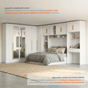 Ver mais imagens de Guarda Roupa Casal Modulado 5 Peças 12 Portas com Espelho, Cabeceira e Escrivaninha 100% MDF Smart Branco