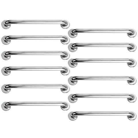 Barra Alça Apoio 50cm Aço Inox Kit 11 Uni Idoso Gestante Cadeirante Pcd Banheiro Box Escada Corrimao