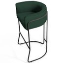 Ver imagem 4 de Kit 03 Banquetas Decorativas Fixa Base de Aço Preto Betina D02 Veludo Verde Musgo B-303 - Lyam