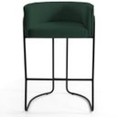 Ver imagem 5 de Kit 03 Banquetas Decorativas Fixa Base de Aço Preto Betina D02 Veludo Verde Musgo B-303 - Lyam