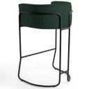 Ver imagem 2 de Kit 03 Banquetas Decorativas Fixa Base de Aço Preto Betina D02 Veludo Verde Musgo B-303 - Lyam