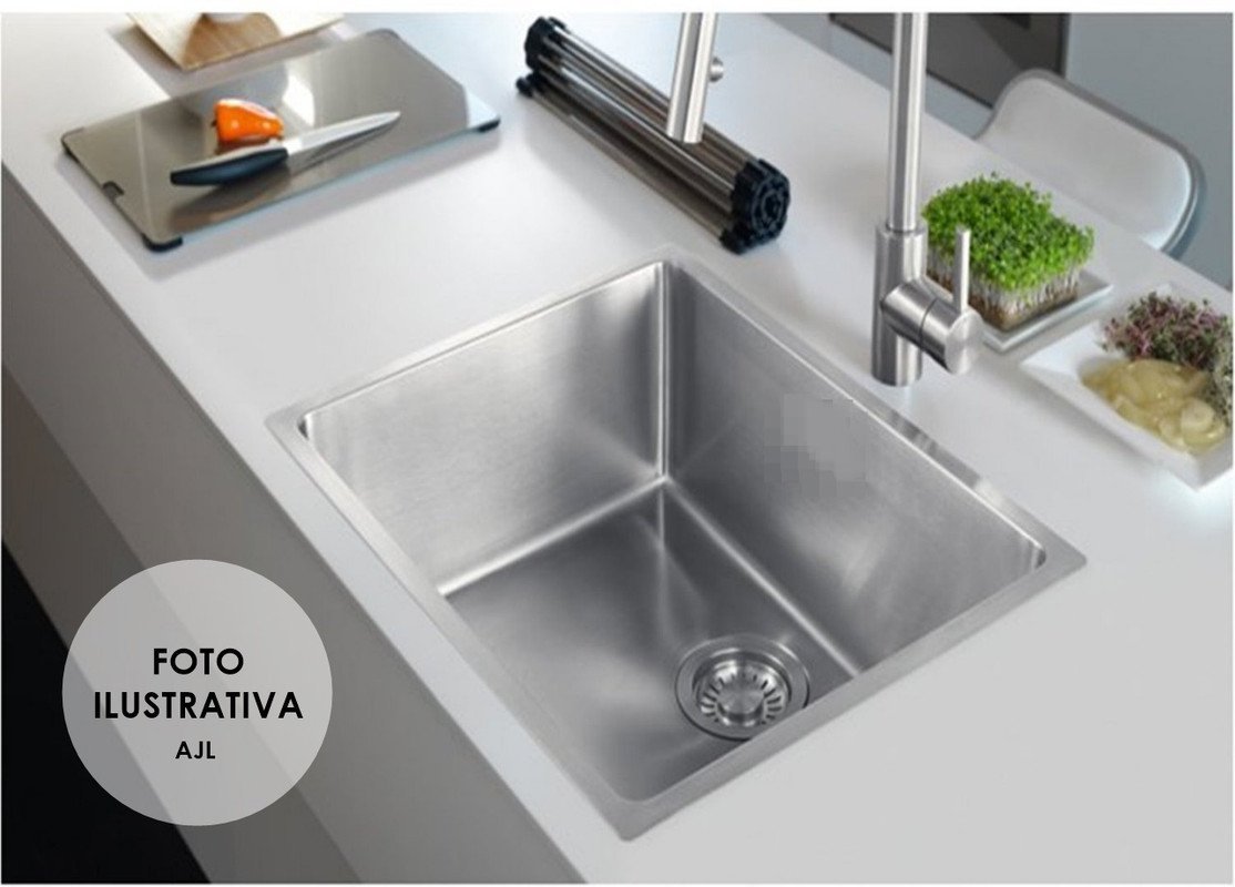 Cuba Cozinha Gourmet Aço Inox 304 Quadrada 60cm AJB STORE | MadeiraMadeira