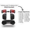 Ver imagem 5 de Halter Regulavel 24kg Dumbell Anilhas Academia Peso Ajustavel Treino Musculaçao Fitness Cross Exerci