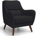Ver imagem 1 de Poltrona Decorativa para e Recepção Gooby D02 Veludo Preto B-300 - Lyam Decor