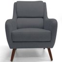 Ver imagem 2 de Poltrona Decorativa para e Recepção Gooby D02 Veludo Cinza B-317 - Lyam Decor