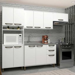 Paneleiro 70cm com Nicho para Microondas Gabi Luciane Branco Polar - 2