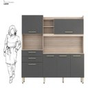 Ver imagem 4 de Cozinha Compacta 6 Portas 2 Gavetas 178cm com Pés Reguláveis