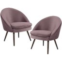 Ver imagem 1 de Kit 2 Poltronas Decorativas Fixa Pés Palito Rafa D02 Veludo Rosê C-305 - Lyam Decor