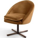Ver imagem 6 de Poltrona Decorativa Giratória Base X Rafa D02 Veludo Telha D-262 - Lyam Decor