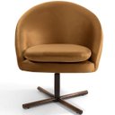 Ver imagem 2 de Poltrona Decorativa Giratória Base X Rafa D02 Veludo Telha D-262 - Lyam Decor