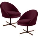Ver imagem 1 de Kit 2 Poltronas Decorativas Giratória Base X Rafa D02 Veludo Marsala C-278 - Lyam Decor