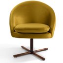 Ver imagem 3 de Kit 2 Poltronas Decorativas Giratória Base X Rafa D02 Veludo Mostarda C-279 - Lyam Decor