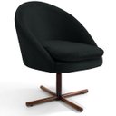 Ver imagem 2 de Kit 2 Poltronas Decorativas Giratória Base X Rafa D02 Veludo Preto C-300 - Lyam Decor